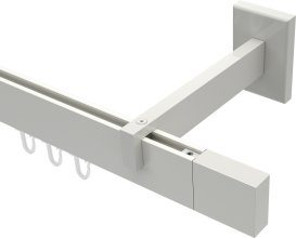 Innenlauf Gardinenstange Aluminium / Metall eckig 14x35 mm SMARTLINE - Lox Weiß (WA lang) 100 cm