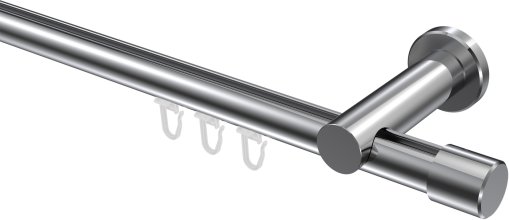 Innenlauf Gardinenstange Aluminium / Metall 20 mm Ø PLATON - Santo Chrom 100 cm