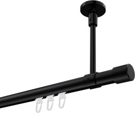 Innenlauf Gardinenstange Aluminium / Metall 20 mm Ø SONETTE - Santo Schwarz 100 cm