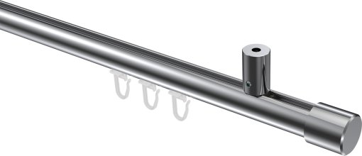 Innenlauf Gardinenstange Aluminium / Metall 20 mm Ø SONIUS - Santo Chrom 100 cm