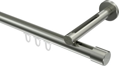 Innenlauf Gardinenstange Edelstahl-Optik 20 mm Ø SITENO - Santo 100 cm