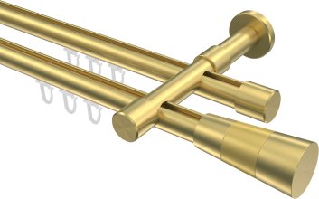 Innenlauf Gardinenstange Messing-Optik 20 mm Ø 2-läufig PRESTIGE - Tanara 100 cm