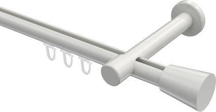 Innenlauf Gardinenstange Aluminium / Metall 20 mm Ø PRESTIGE - Sitra Weiß 100 cm