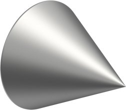 Endstücke Cone (Kegel) Silbergrau für Gardinenstangen ausziehbar 16/13 mm Ø (2 Stück)