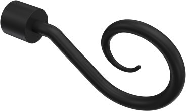 Endstücke Helix (Spirale) Schwarz für Gardinenstangen ausziehbar 16/13 mm Ø (2 Stück) 