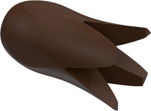 Endstücke Flower (Blume) Nussbaum lackiert für Gardinenstangen 16 mm Ø (2 Stück) 