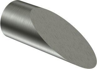 Endstücke Santoni (Schräge) Edelstahl für Gardinenstangen 16 mm Ø (2 Stück)