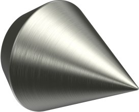 Endstücke Castello (Doppelkegel) Edelstahl-Optik für Gardinenstangen 16 mm Ø (2 Stück) 