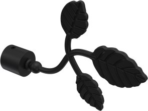 Endstücke Alessia (Blatt) Schwarz für Gardinenstangen 16 mm Ø (2 Stück) 