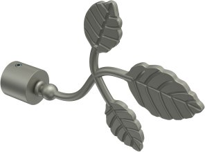 Endstücke Alessia (Blatt) Chrom matt für Gardinenstangen 16 mm Ø (2 Stück) 