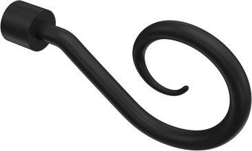 Endstücke Allegra (Spirale) Schwarz für Gardinenstangen 16 mm Ø (2 Stück) 