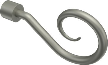 Endstücke Allegra (Spirale) Chrom matt für Gardinenstangen 16 mm Ø (2 Stück) 