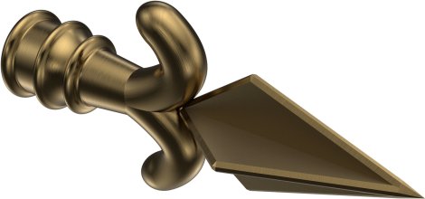 Endstücke Matteo (Pfeil) Messing Antik für Gardinenstangen 16 mm Ø (2 Stück)