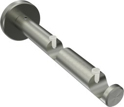 Träger Medium Edelstahl 2-läufig 8 und 13 cm für Gardinenstangen 16 mm Ø