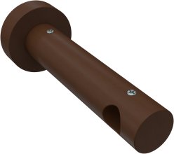 Träger Adrian Nussbaum lackiert 1-läufig 12 cm für Gardinenstangen 16 mm Ø