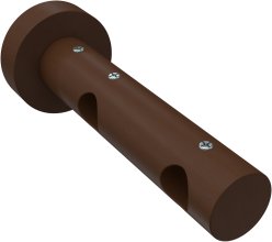 Träger Adrian Nussbaum lackiert 2-läufig 6 und 12 cm für Gardinenstangen 16 mm Ø 