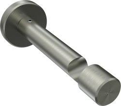 Träger Sinux Edelstahl-Optik 1-läufig 8 cm für Gardinenstangen 16 mm Ø 