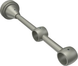 Träger Primus Chrom matt 2-läufig 11 und 17 cm für Gardinenstangen 16 mm Ø 