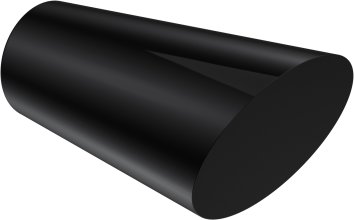 Endstücke Bento (Konus / Schräge) Schwarz für Gardinenstangen 20 mm Ø (2 Stück) 