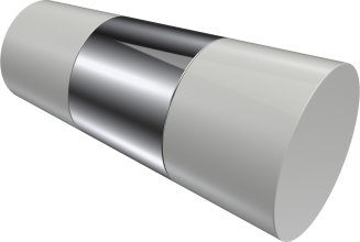 Endstücke Tanara (Konus) Weiß / Chrom für Gardinenstangen 20 mm Ø (2 Stück) 