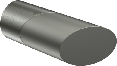 Endstücke Verano (Schräge) Edelstahl-Optik / Satin-Silber für Gardinenstangen 20 mm Ø (2 Stück)