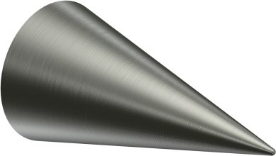 Endstücke Savio (Kegel) Edelstahl-Optik für Gardinenstangen 20 mm Ø (2 Stück) 