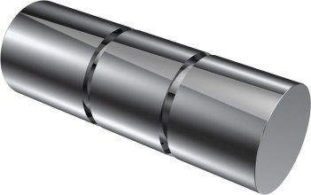 Endstücke Elanto (Rillenzylinder) Chrom für Gardinenstangen 20 mm Ø (2 Stück) 