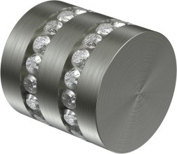 Endstücke Estana (Kappe Glitzer) Edelstahl-Optik für Gardinenstangen 20 mm Ø (2 Stück) 