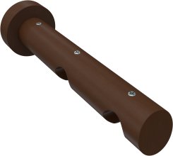 Träger Talent Nussbaum lackiert 2-läufig 9 und 15 cm für Innenlaufstangen 20 mm Ø 