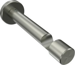 Träger Prestige Edelstahl-Optik 1-läufig 10,5 cm für Gardinenstangen 20 mm Ø 