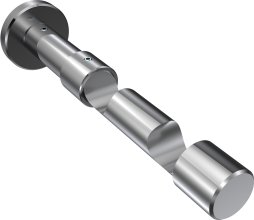 Träger Prestige Chrom 2-läufig 8 und 13 cm für Gardinenstangen 20 mm Ø 