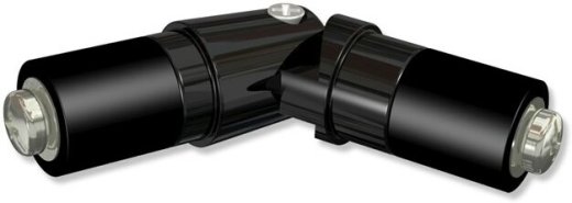 Gelenkverbinder Schwarz für Gardinenstangen 20 mm Ø