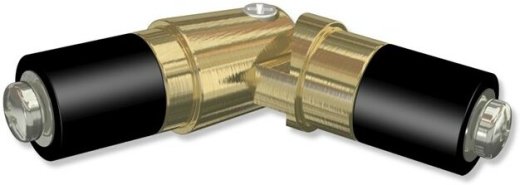 Gelenkverbinder Messing-Optik für Gardinenstangen 20 mm Ø 