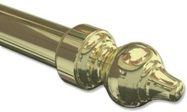 Gardinenstange Metall / Kunststoff 28 mm Ø CLASSIC - Rondo Messing-farbig  100 cm | Scheibengardinenstangen