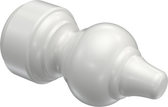 Endstücke Rondo (Rillenform) Weiß für Gardinenstangen 28 mm Ø (2 Stück) 