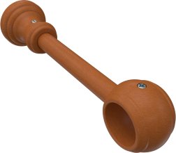 Träger Classic Kirschbaum lackiert 1-läufig 17 cm für Gardinenstangen 28 mm Ø 