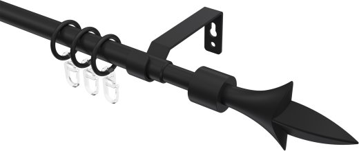 Ausziehbare Gardinenstange Metall / Kunststoff 16/13 mm Ø HERA - Lily Schwarz 70-120 cm