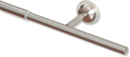 Ausziehbare Gardinenstange Edelstahl-Optik 19/16 mm Ø ALECTO - Teris 130-240 cm 