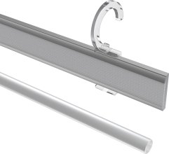 Paneelwagen für Rundrohre 16-20 mm Ø Easyclip Aluminium mit Klettband Silbergrau 45 cm