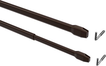 Vitragestangen Metall / Kunststoff Geno Braun (2 Stück) ausziehbar 30-50 cm