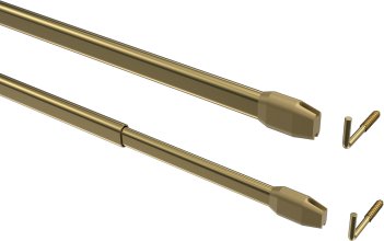 Vitragestangen Metall / Kunststoff Geno Messing-farbig (2 Stück) ausziehbar 30-50 cm