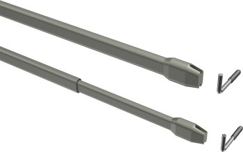 Vitragestangen Metall / Kunststoff Geno Silbergrau (2 Stück) ausziehbar 30-50 cm