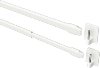 Vitragestangen mit Klebehaken Metall / Kunststoff Geno Weiß (2 Stück) ausziehbar 30-50 cm