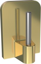 Klebehaken Messing-farbig für Vitragestangen (4 Stück)