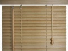 Holz-Jalousie 25 mm Lamellen 130 cm Höhe Natur 50x130 cm