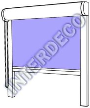 Kassettenrollo mit Seitenzug Modell Rundbox RK122, Seitenprofil m. Kettenzug