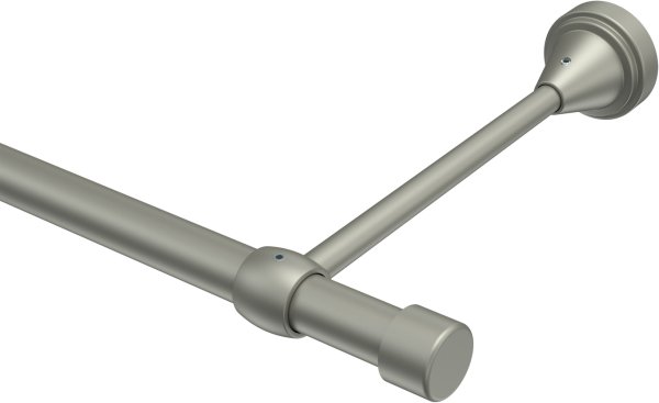 Gardinenstange Metall 16 mm Ø PRIMUS - Lucan Chrom matt (ohne Ringe) 100 cm