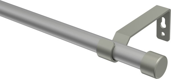 Gardinenstange Metall 16 mm Ø OLYMP - Lucan Silbergrau / Chrom matt (ohne Ringe) 100 cm