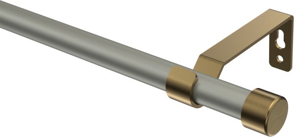 Gardinenstange Metall 16 mm Ø OLYMP - Lucan Chrom matt / Messing Antik (ohne Ringe) 100 cm