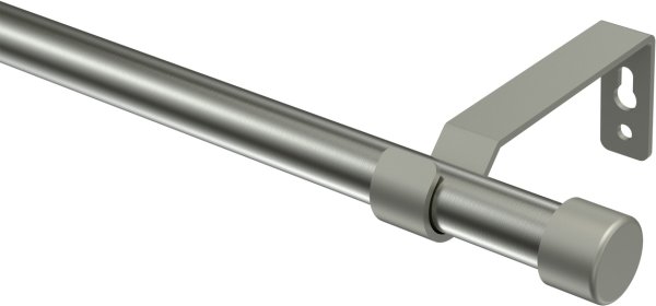 Gardinenstange Metall 16 mm Ø OLYMP - Lucan Edelstahl-Optik / Chrom matt (ohne Ringe) 100 cm